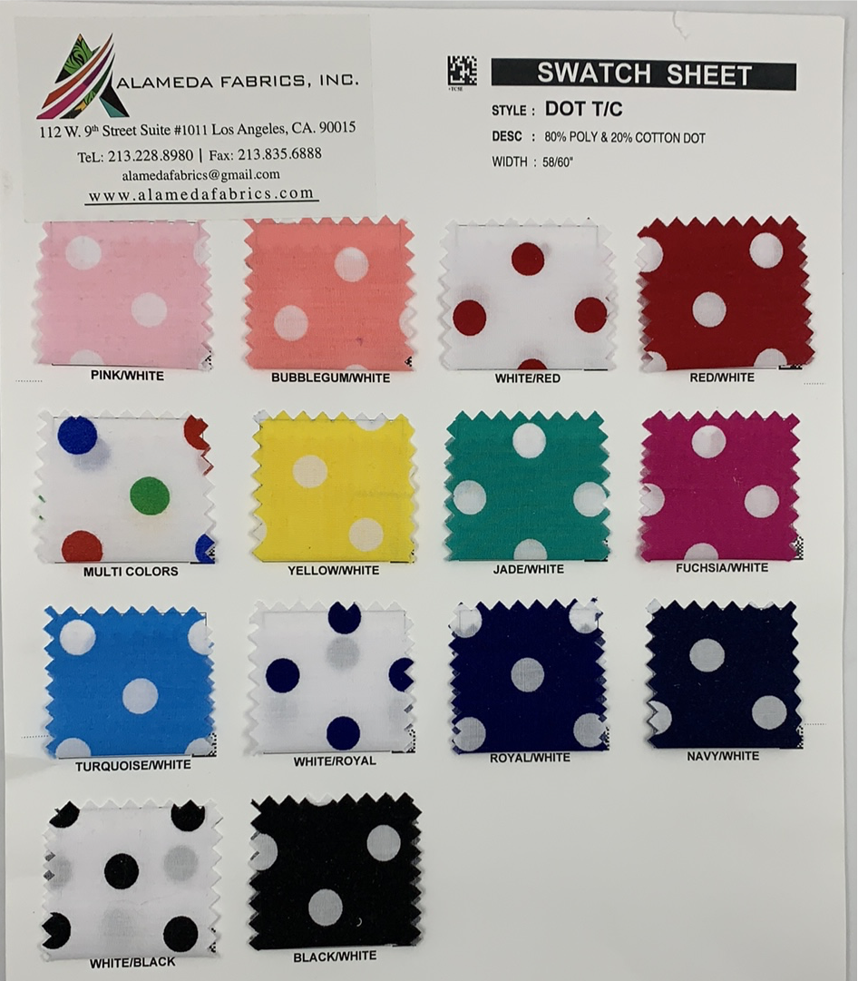 Broadcloth Dot Design Poly cotton fabric 57/58"