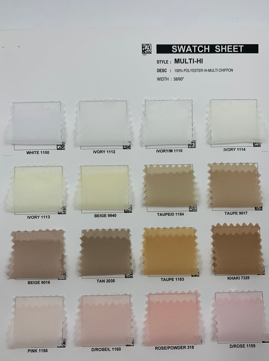 Chiffon multi hi 58/60"