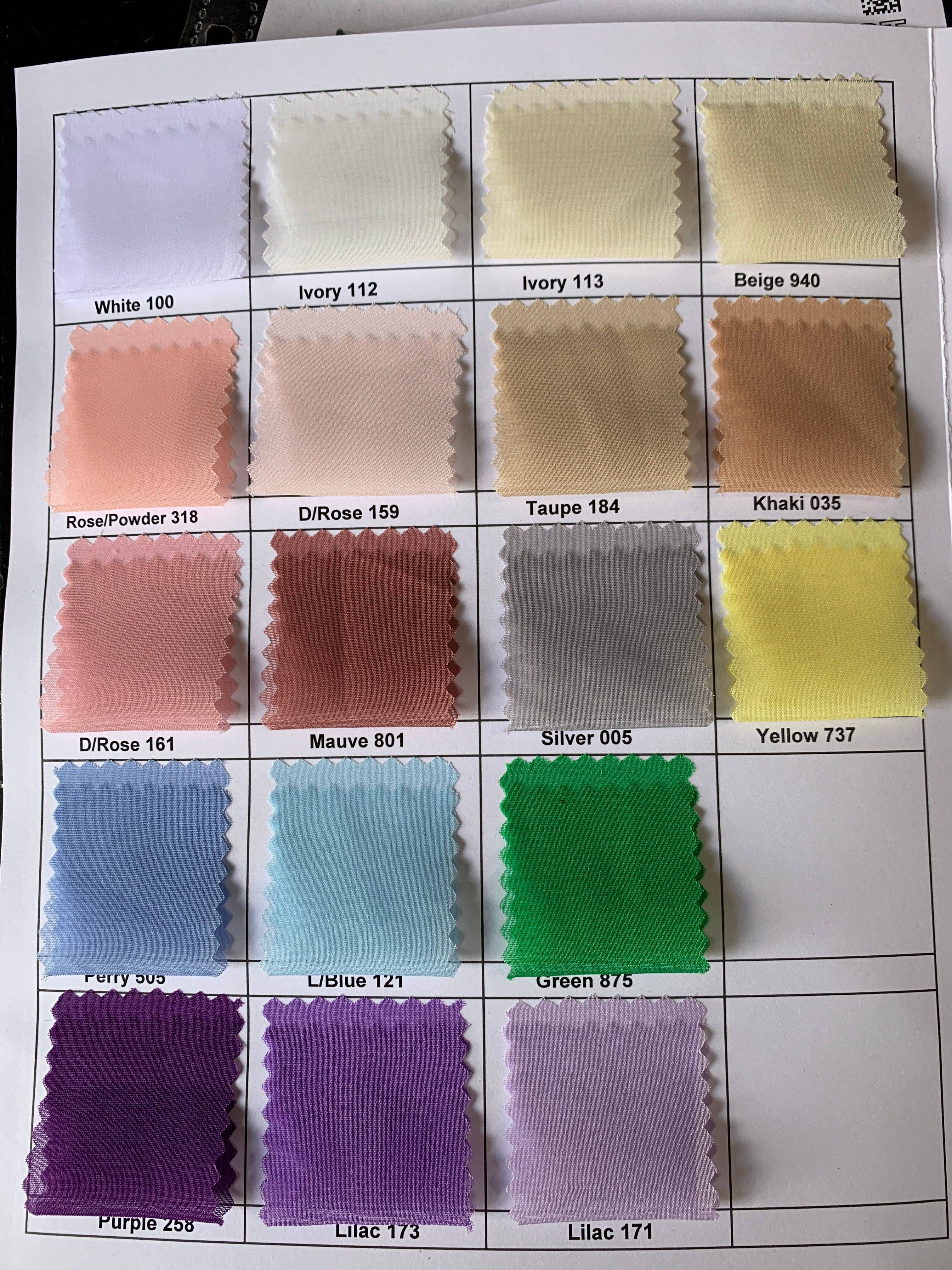 Chiffon multi hi 58/60"