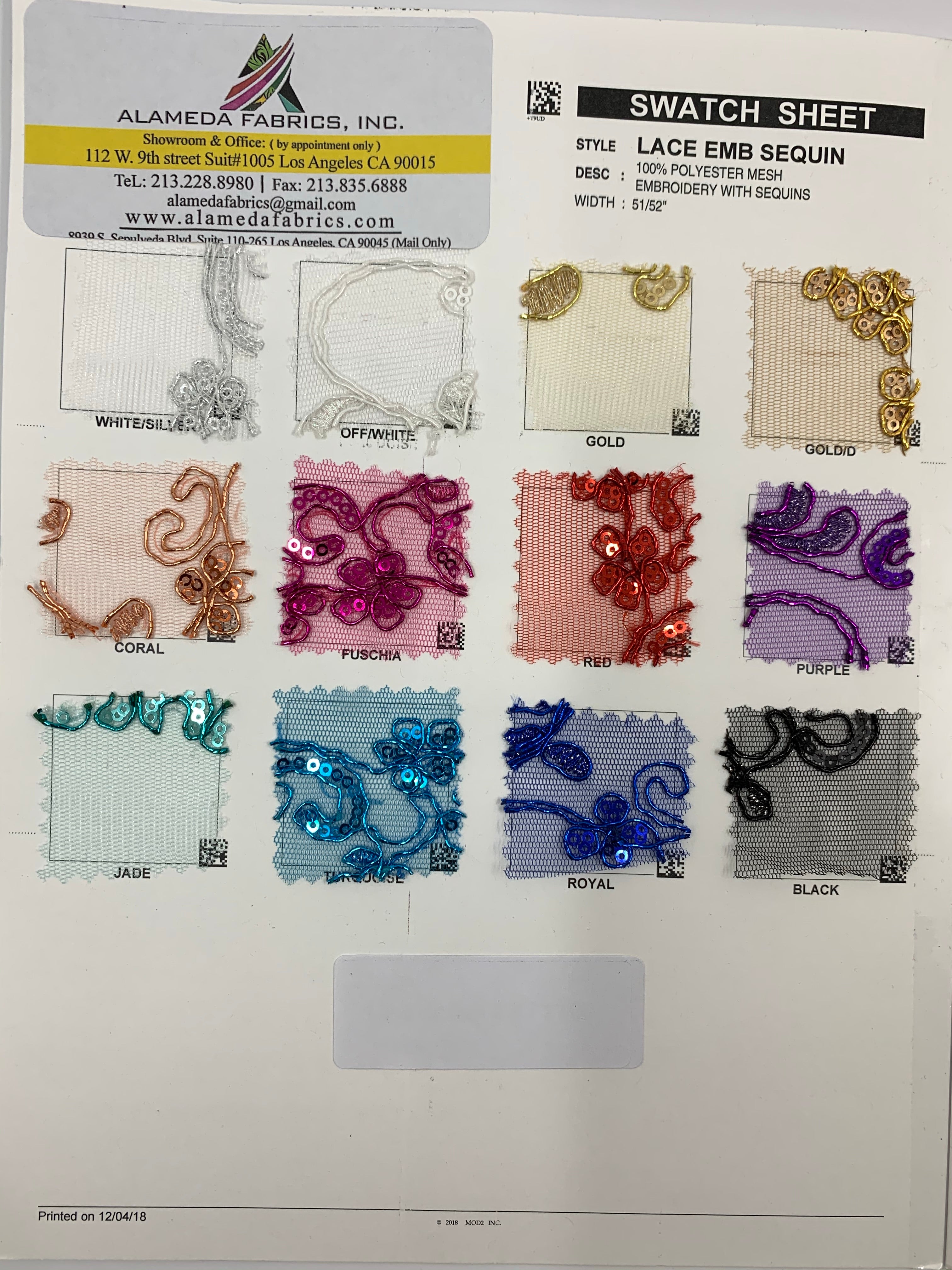 Lace embroidery sequence 49/50" Design ot1100