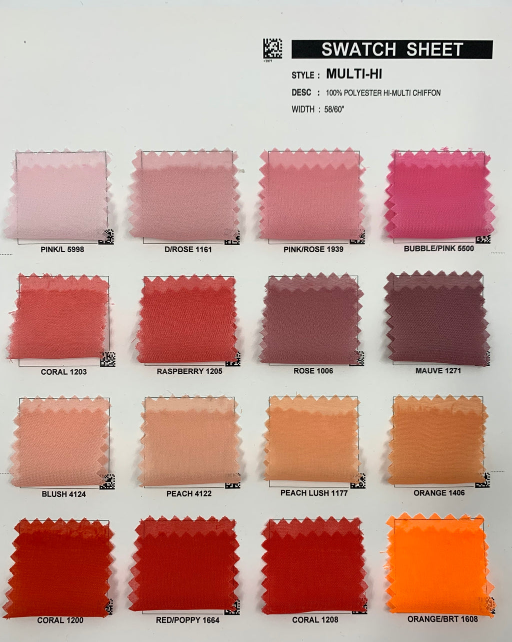 Chiffon multi hi 58/60"