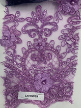 Load image into Gallery viewer, Lace design 3D ws21-229 sequins embroidery beaded double scalloped 49/50”